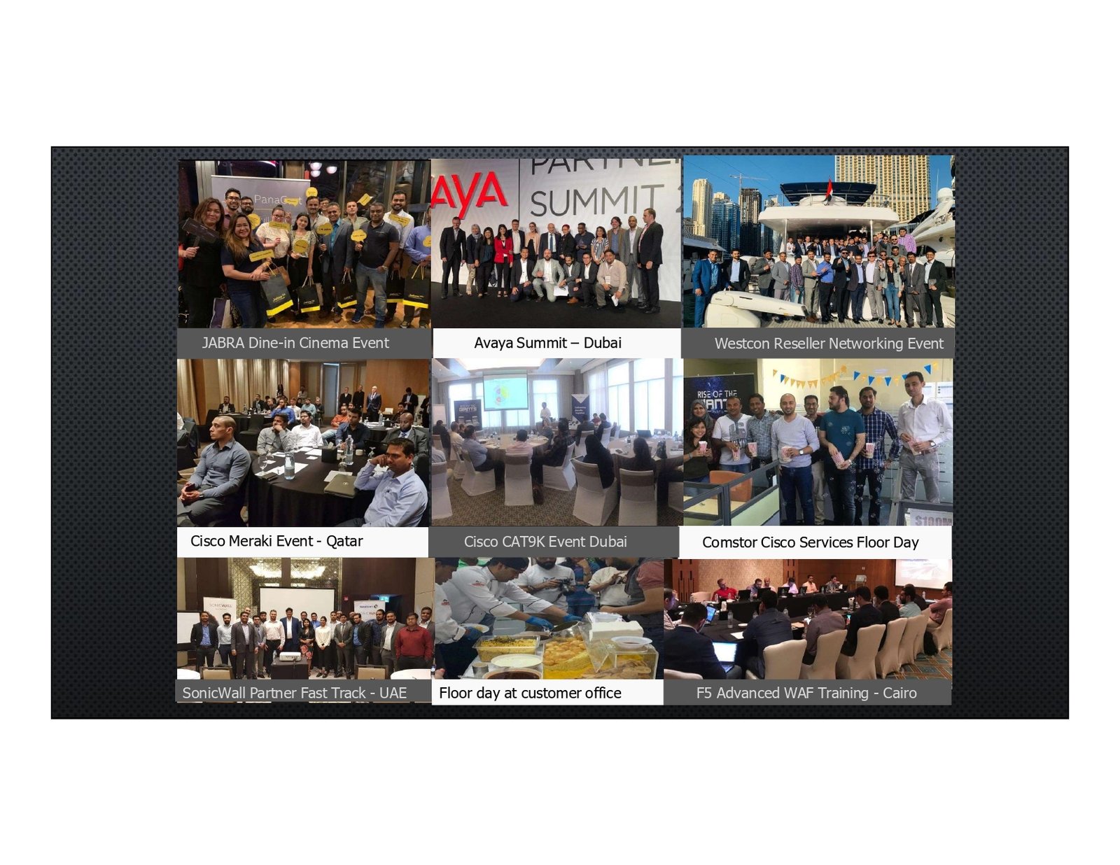 Avaya Summit Dubai, Jabra cinema event and Cisco partner events